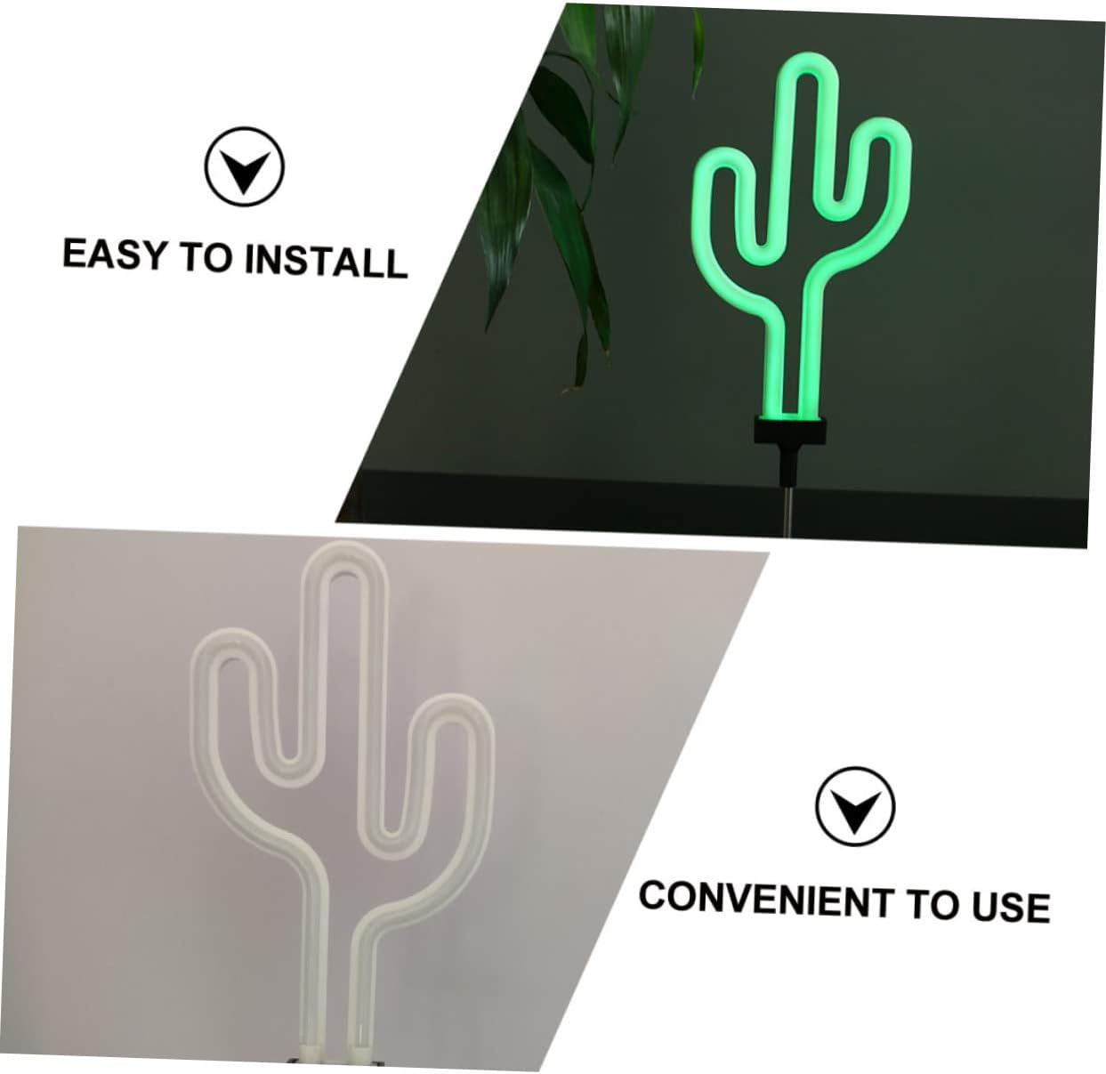 OSALADI 1 pieza de cactus neón luz solar jardín decoraciones flamenco luz flamenco playa bola camino luz solar flamenco paisaje lámpara cactus metal