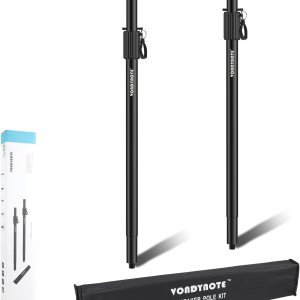 Poste de altavoz múltiple para subwoofer con ajuste de altura para montaje roscado M20 y montaje de 1.378 in con bolsa de transporte, juego de 2 Poste de altavoz múltiple para subwoofer con ajuste de altura para montaje roscado M20 y montaje de 1.378 in con bolsa de transporte, juego de 2