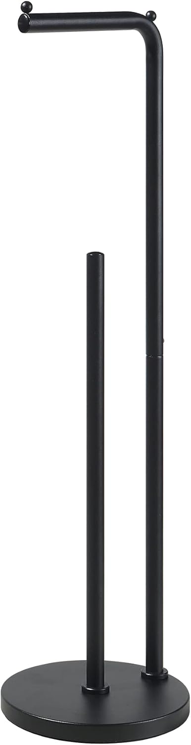 SunnyPoint Soporte de rollo de papel higiénico Soporte de base redonda con reserva (BLK)