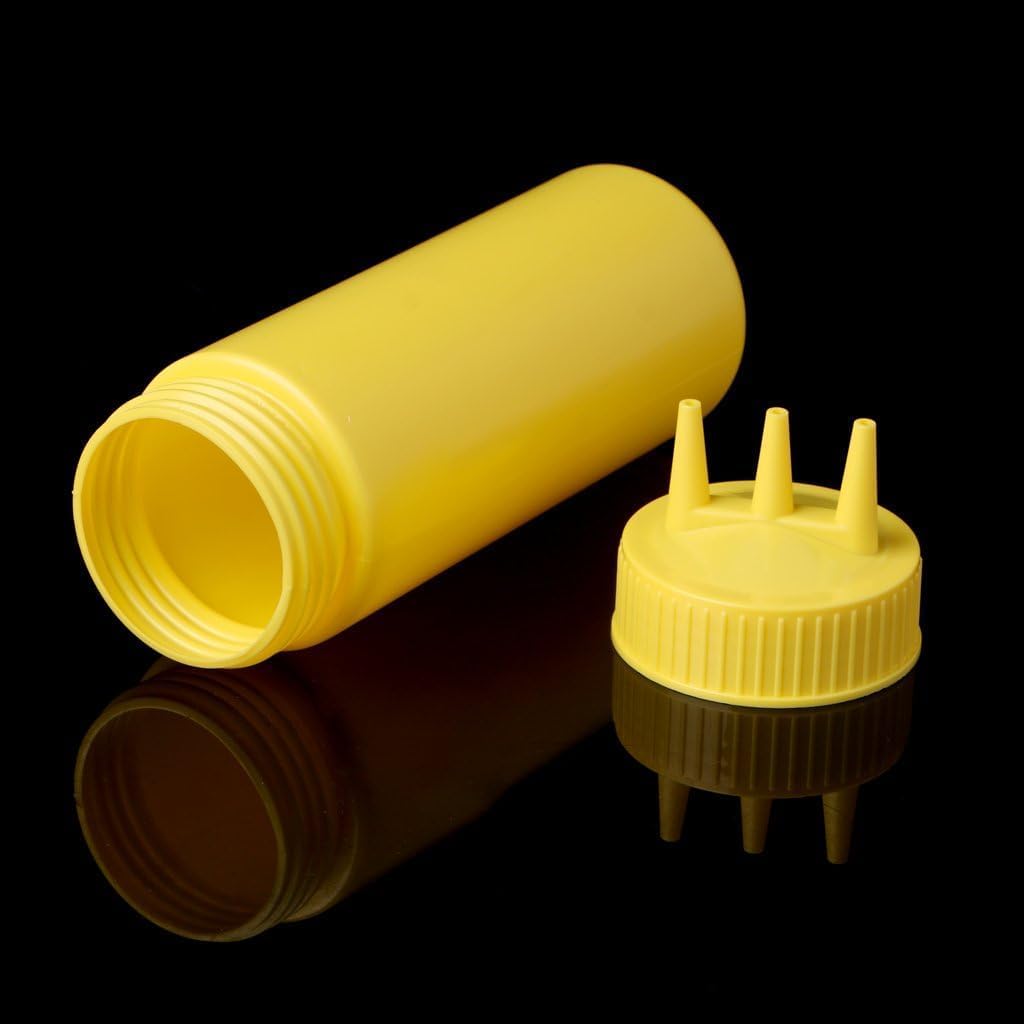 1 botella blanca para apretar, botella exprimible de 3 agujeros, dispensador de condimentos, salsa, vinagre, aceite, ketchup, cruet, condimentos,