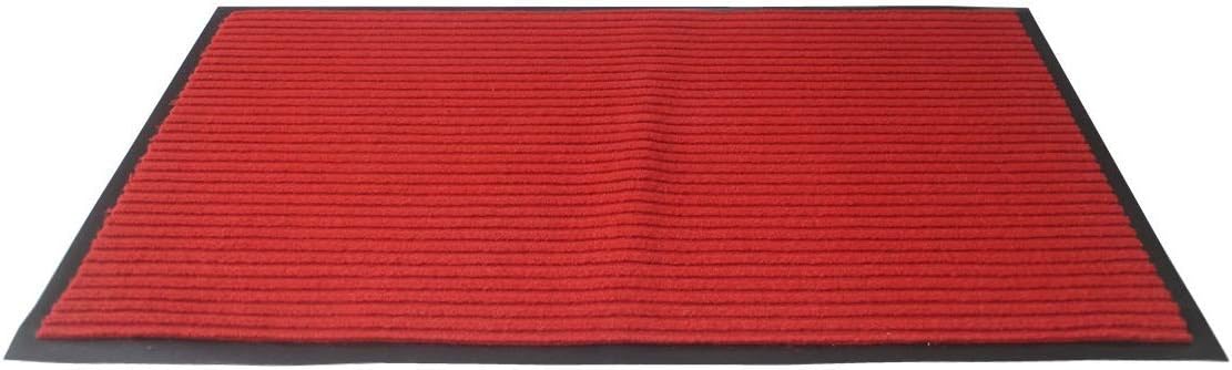 Tapete rojo de 16 x 24 pulgadas con parte trasera de goma, duradero, antideslizante, tapete de entrada para zapatos, tapete rascador de zapatos para