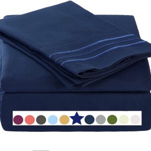 Juego de sábanas Tekamon de 6 piezas, súper suaves, 1,800 hilos, 100 % microfibra de poliéster, transpirable, cálido, sedoso, fresco, resistente a Juego de sábanas Tekamon de 6 piezas, súper suaves, 1,800 hilos, 100 % microfibra de poliéster, transpirable, cálido, sedoso, fresco, resistente a