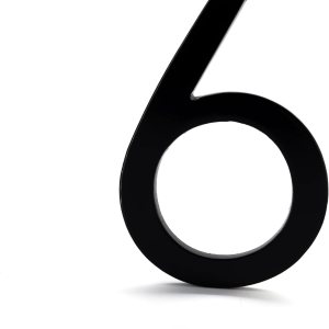 Número de casa moderno de 8 pulgadas, fácil de instalar, número de dirección flotante Montague Metal Products (6, negro) Número de casa moderno de 8 pulgadas, fácil de instalar, número de dirección flotante Montague Metal Products (6, negro)