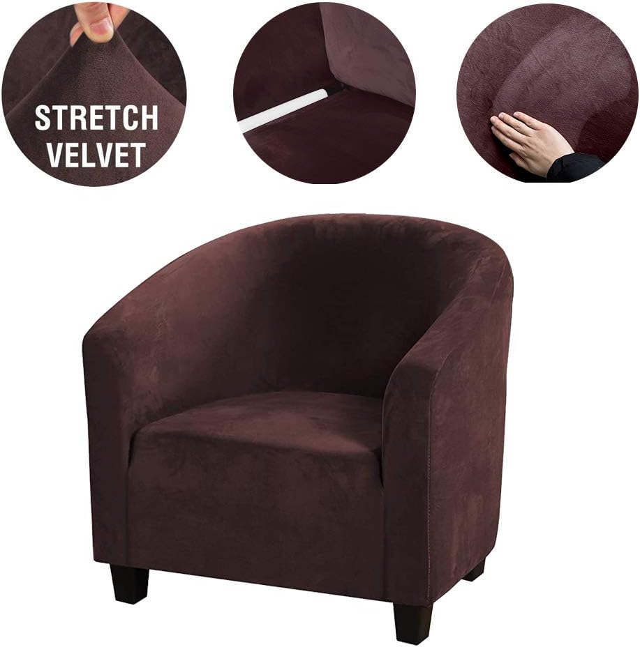 Fundas de terciopelo para sillas de bañera, fundas de sillones, fundas de sofá de lujo de alta elasticidad, fundas de felpa de elastano, protector