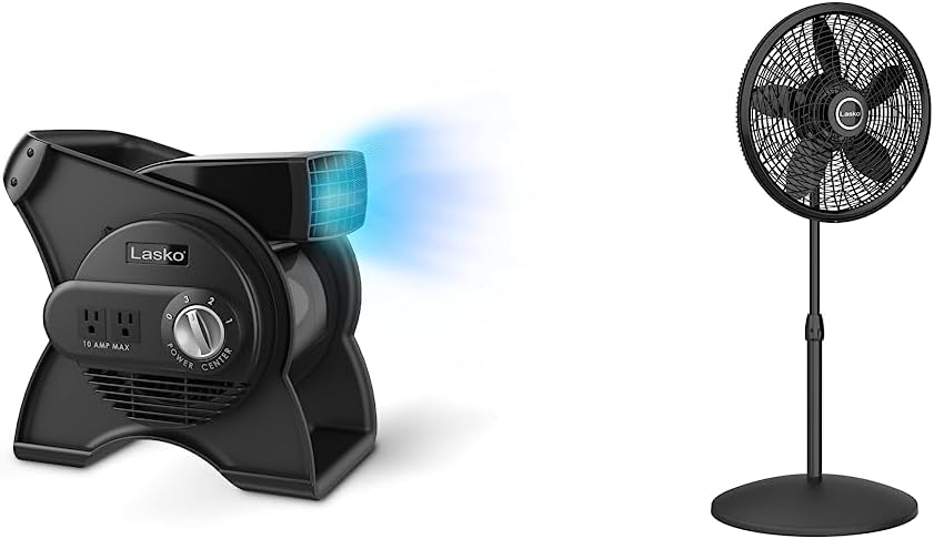 Lasko Paquete de ventilador giratorio de alta velocidad y ventilador de pedestal oscilante