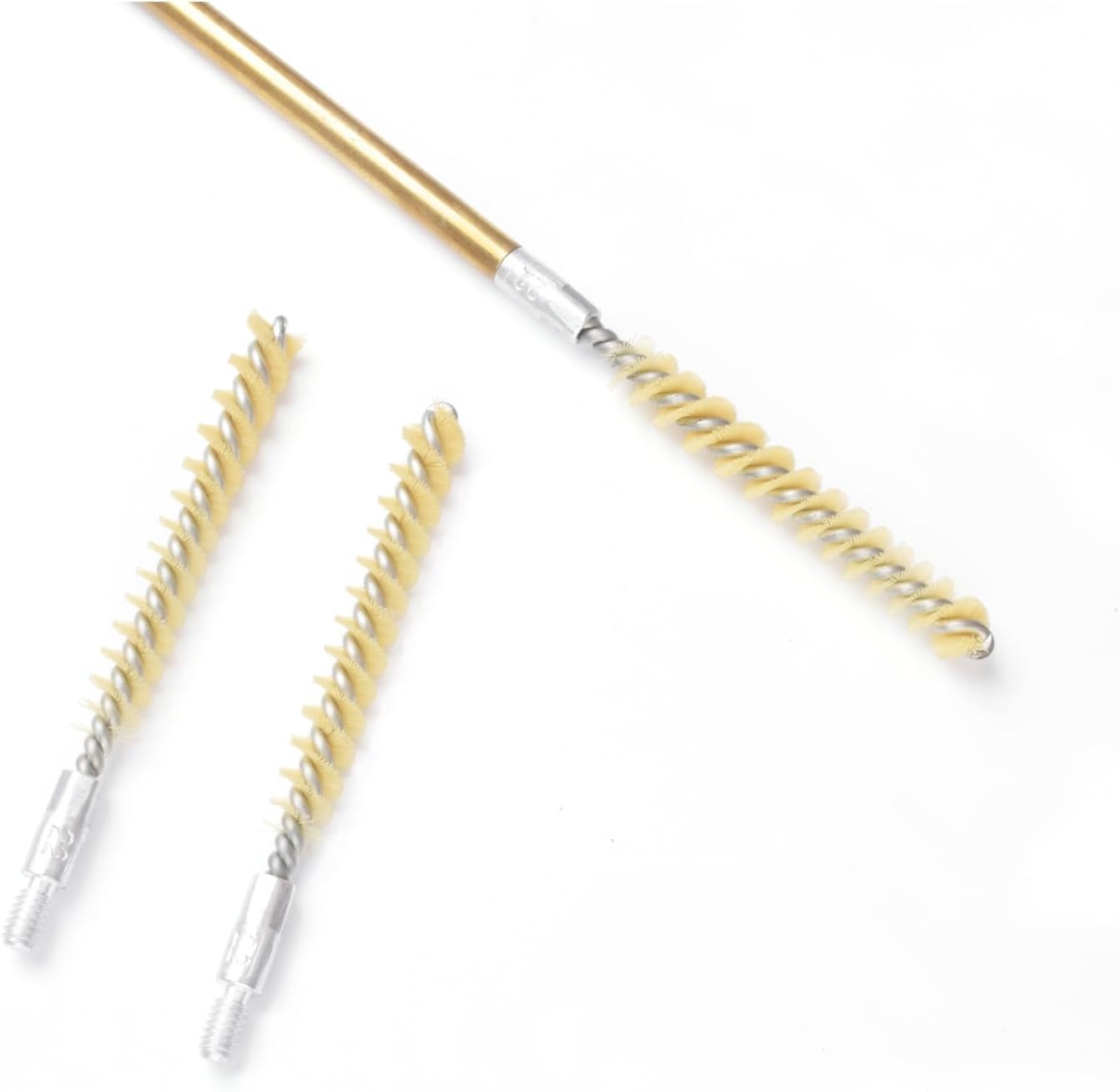 Cepillo de limpieza de pistola de cerdas de nailon para pistola de rifle 8-32 5-16 hilos (calibre .22-blanco)