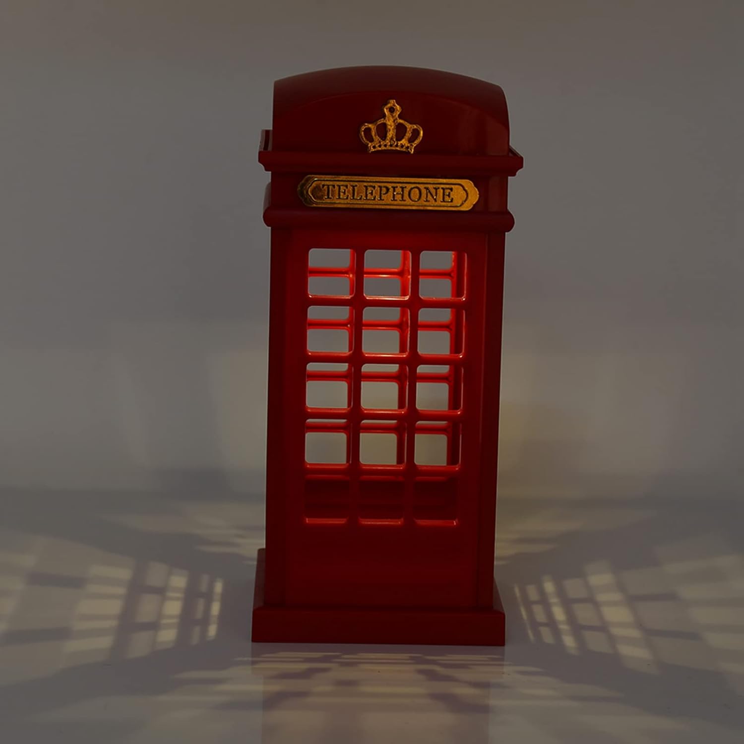 Retro Classic Teléfono Cabina Escritorio Lámpara Noche Luz Táctil Sensor Regulable Amarillo LED