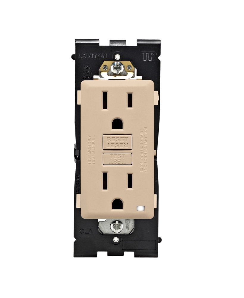 Leviton RGF15-DT Renu – Salida GFCI autocomprobada resistente a manipulaciones, 15 amperios, bronceado apuesto
