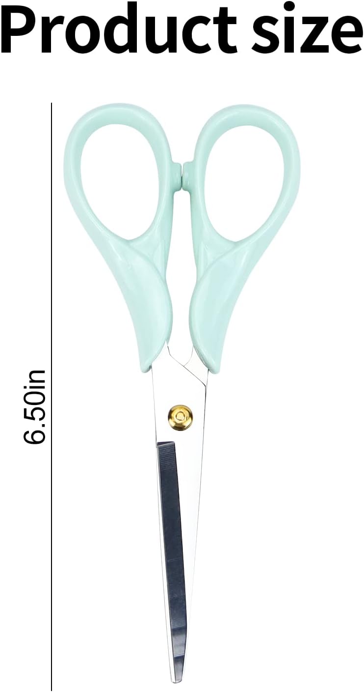 Koqye Tijeras elegantes multiusos, tijeras de acero inoxidable con mango acrílico, herramienta de corte de papel de papelería para oficina, hogar,