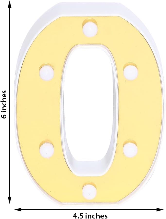 Efavormart – Letras de marquesina dorada 3D de 6 pulgadas, 5 letras LED iluminadas, color blanco cálido, 0