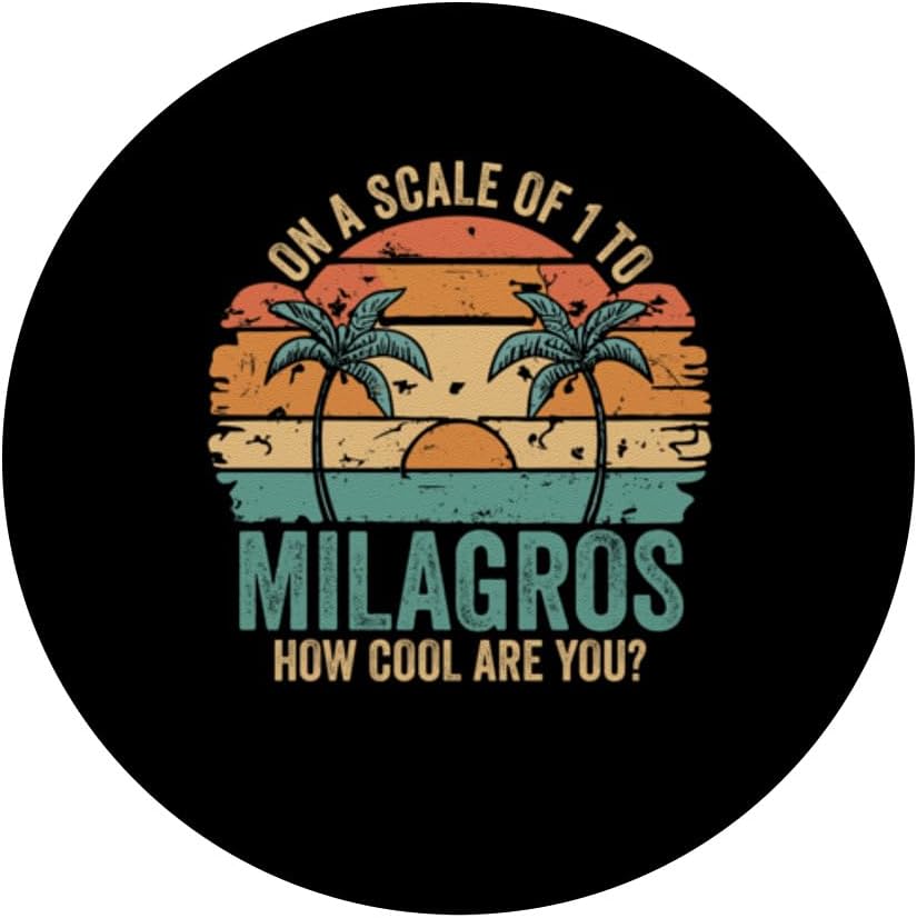 MILAGROS Cute Retro Girls Groovy MILAGROS Personalized Name PopSockets Standard PopGrip