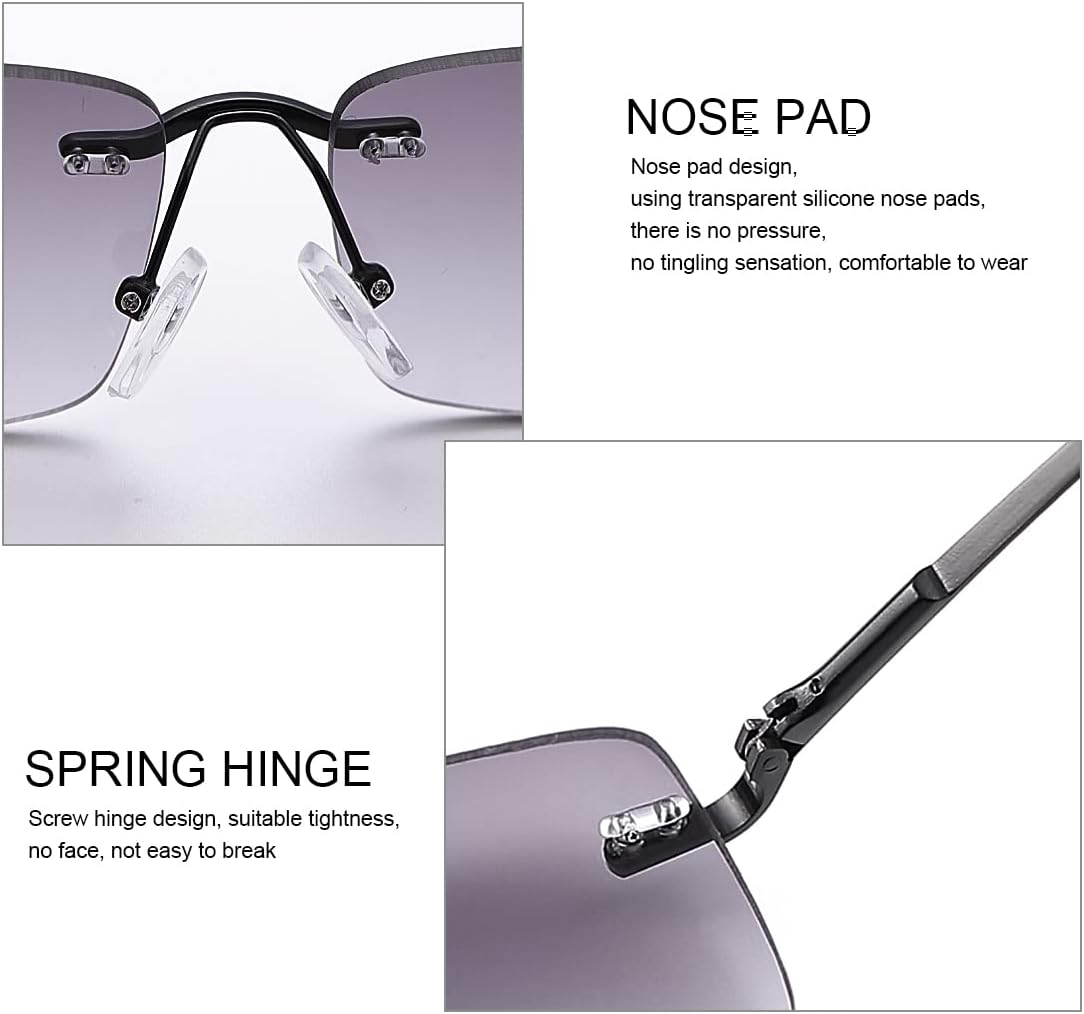 MIRYEA Lentes de lectura completos sin montura con protección UV, bisagra de resorte, lentes de sol anti luz azul para hombres y mujeres, no