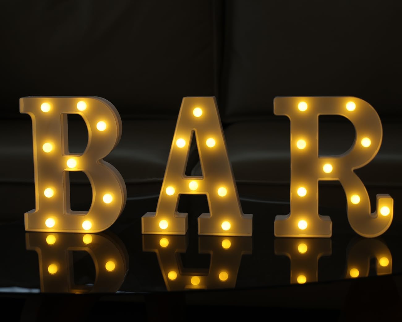 Letras iluminadas, letras LED, 26 alfabetos, letras iluminadas decorativas, a pilas, para fiestas, bares, luz de noche, decoración del hogar (letra