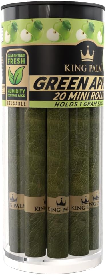 King Palm Conos de tamaño mini  (20 rollos en total)  Hojas de palma naturales pre enrolladas  Conos totalmente naturales  Filtro de cáscara de maíz
