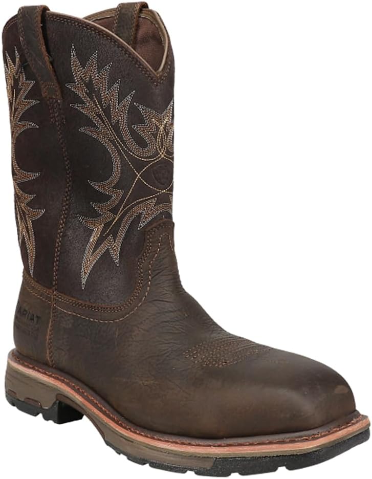 Ariat WorkHog Botas de trabajo impermeables con punta compuesta, punta de seguridad para hombre