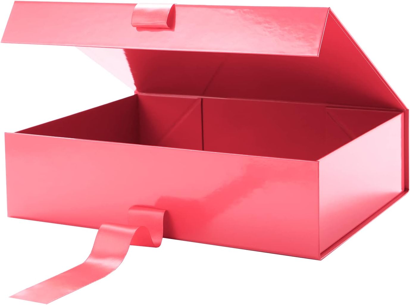 Caja de regalo grande con cinta de 13 x 9.7 x 3.4 pulgadas, caja de regalo roja con tapa, caja de propuesta de dama de honor, caja de regalo de lujo