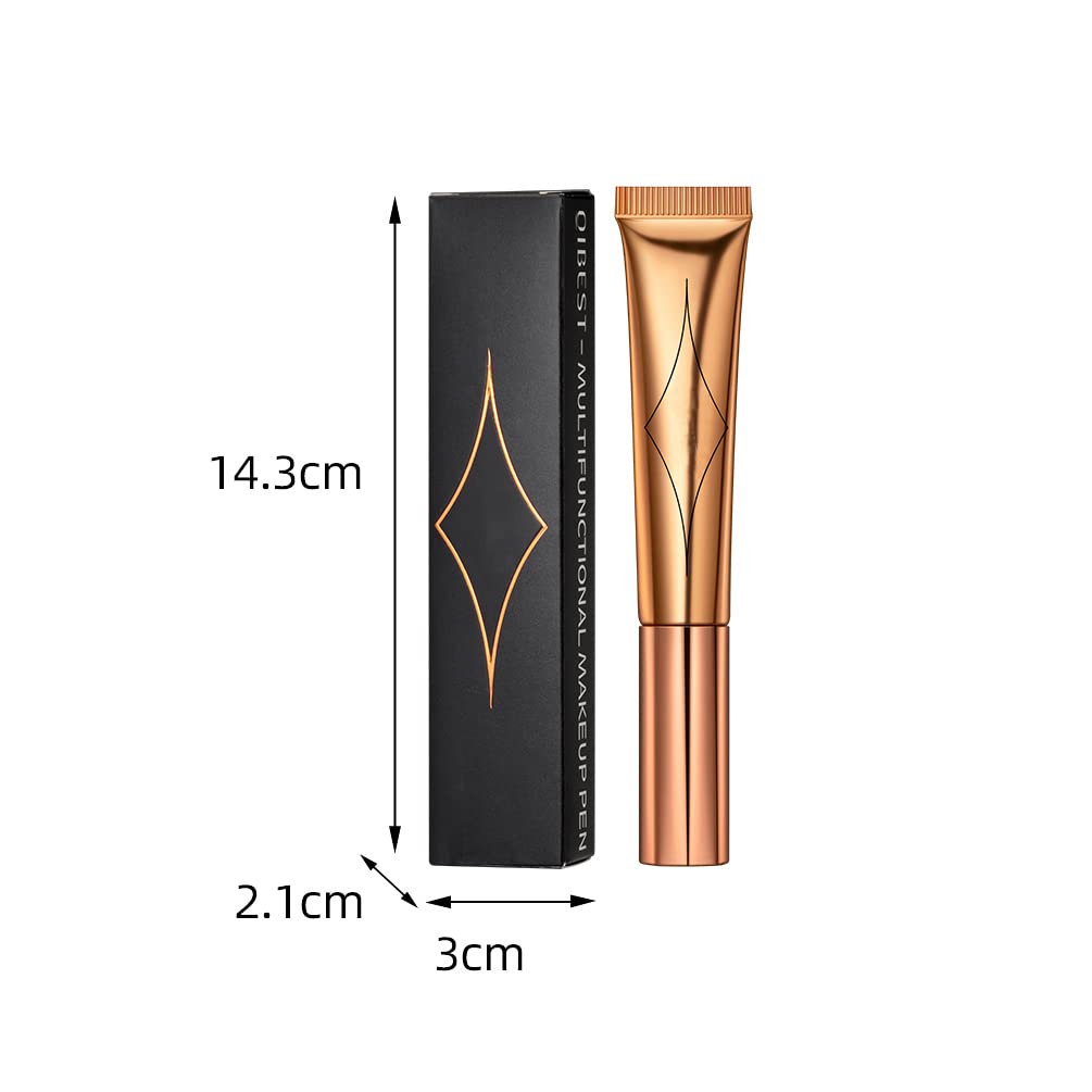 Lápiz corrector líquido de contorno con aplicador de cojín, acabado mate natural, iluminador facial, iluminador facial