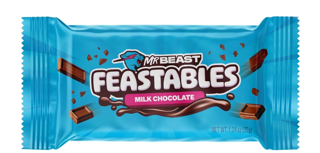 Feastables Beast Bar Crunch and Creamy Milk Bundle  Chocolate con leche, leche crujiente, mantequilla de maní y nuevo! Barras de mantequilla de maní