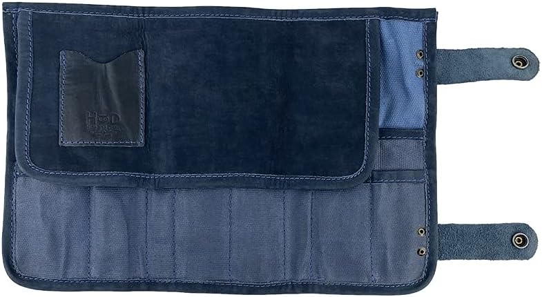 Hide & Drink, Bolsa enrollable de lona encerada (16 ranuras), funda de transporte portátil para barberos, bolsa organizadora de almacenamiento de