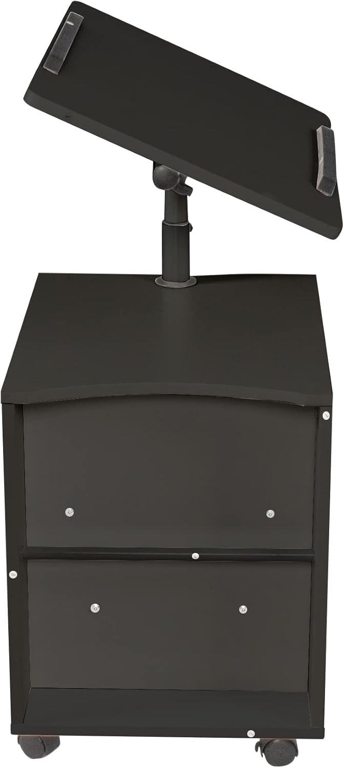 Holaki Mesita de noche, estación de trabajo de mesita de noche, mesa de noche de madera ajustable con inclinación giratoria, escritorio para