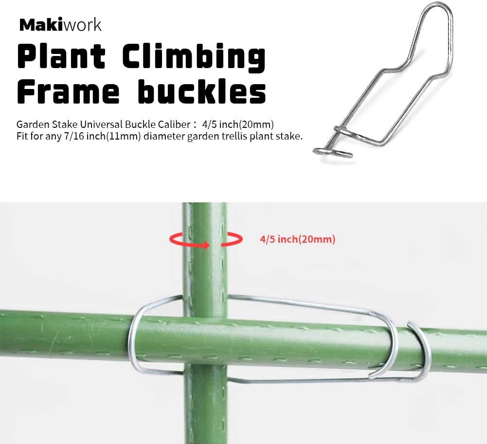 Pinzas de acero galvanizado de 45 pulgadas de 0.787 in, estacas de acero galvanizado, estacas de soporte para jardín, juntas, trepadores,