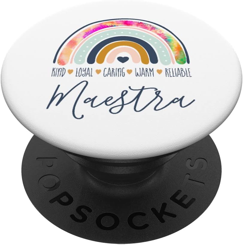Maestra Cute Rainbow Regalos para Maestra Bilingue Teache PopSockets intercambiables PopGrip