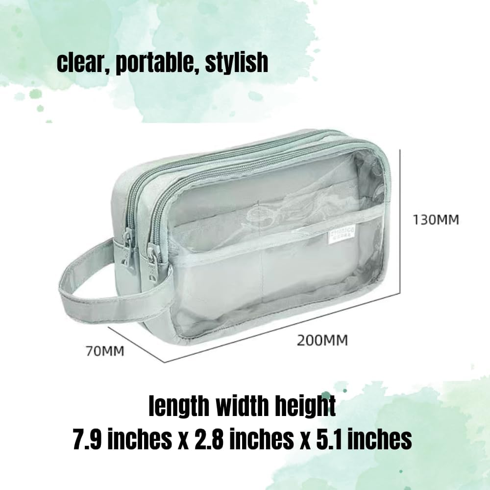 Bolsillos claros Estuche para lápices Estuche cosmético Marcador de pluma Organizador de escritorio Suministros de oficina (blanco)