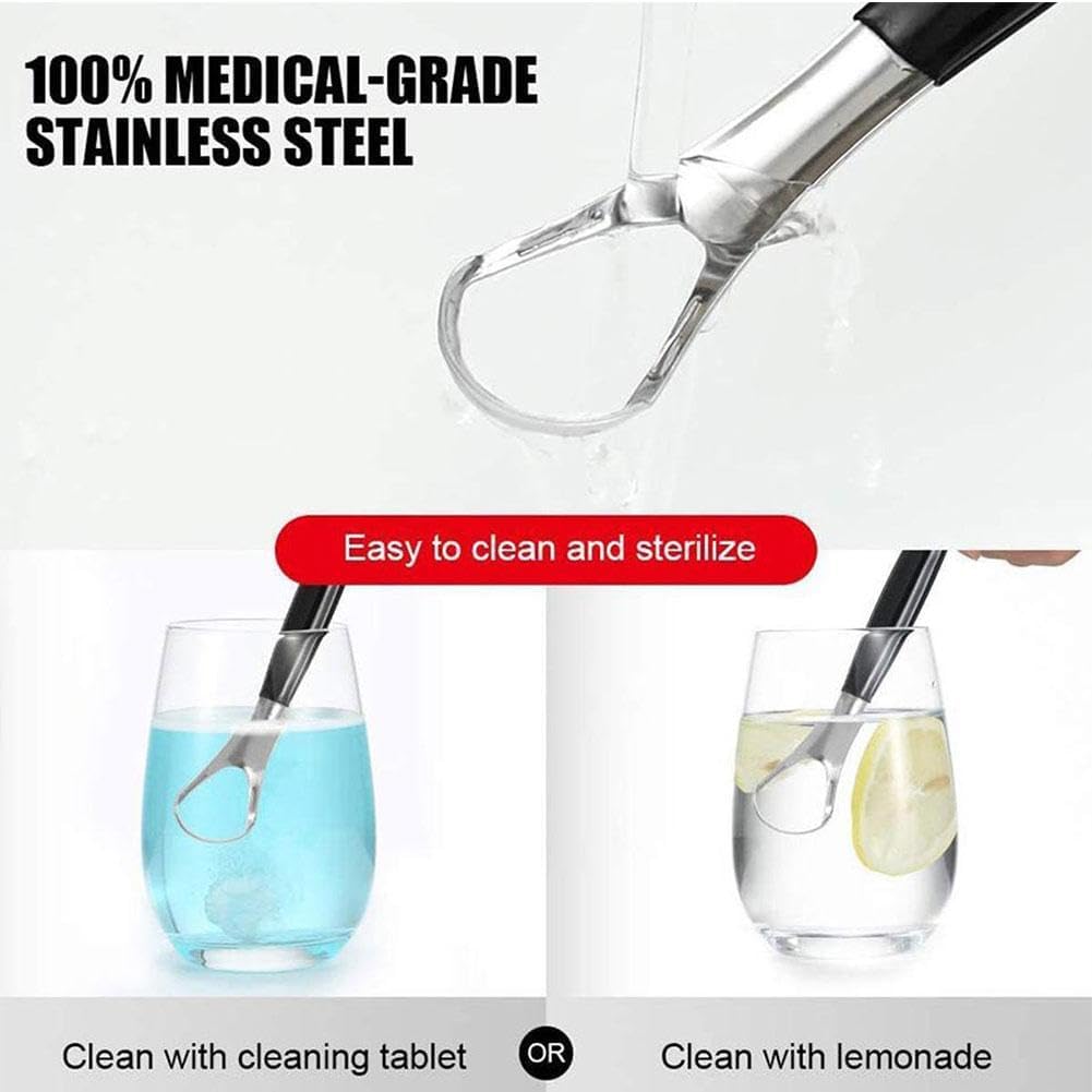 Cepillos limpiadores de lengua, raspador de lengua, raspadores de lengua de acero inoxidable, raspador de lengua portátil que reduce el mal aliento