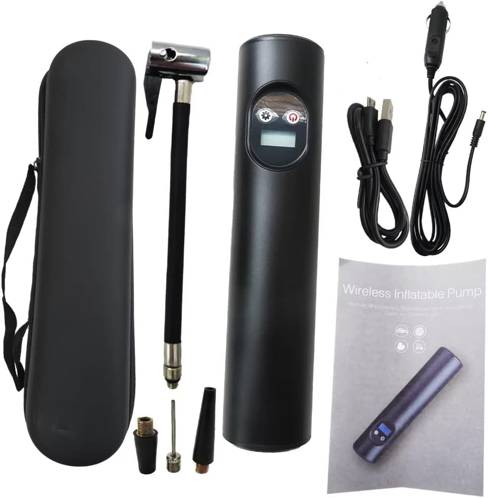 Mini inflador de neumáticos recargable con 6 luces LED brillantes y de larga duración, compresor de aire inalámbrico portátil para automóviles,