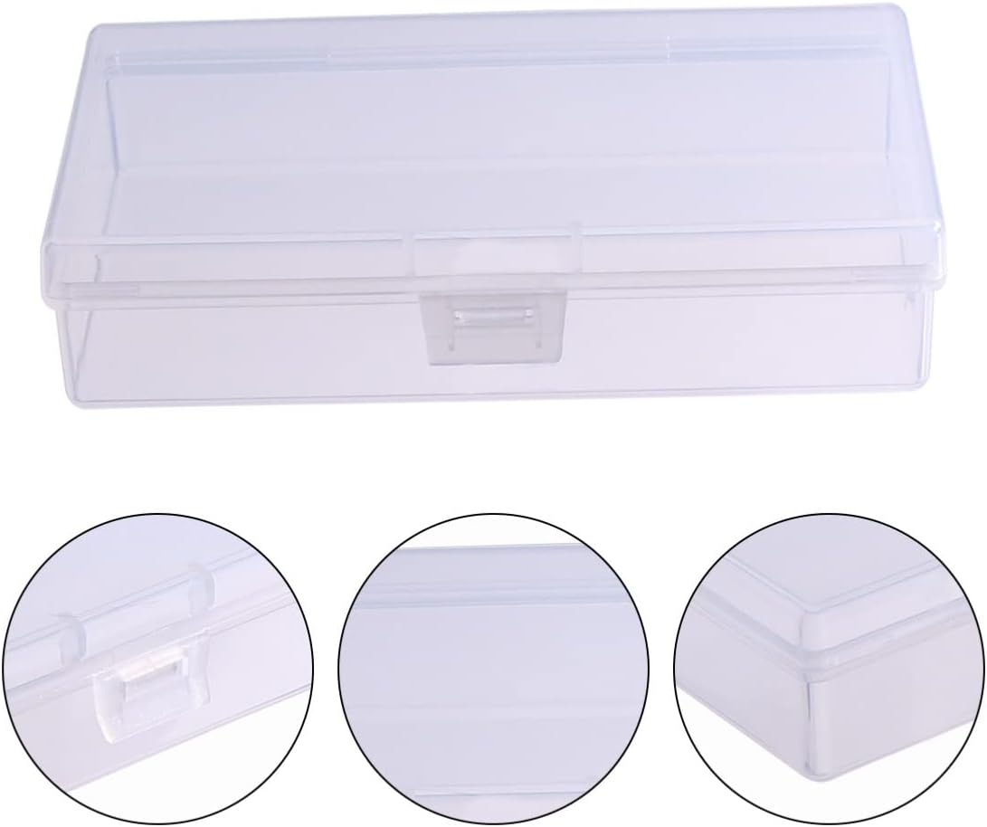 EXCEART Caja de almacenamiento rectangular de plástico transparente, caja de joyería transparente, contenedor práctico, contenedor de plástico para
