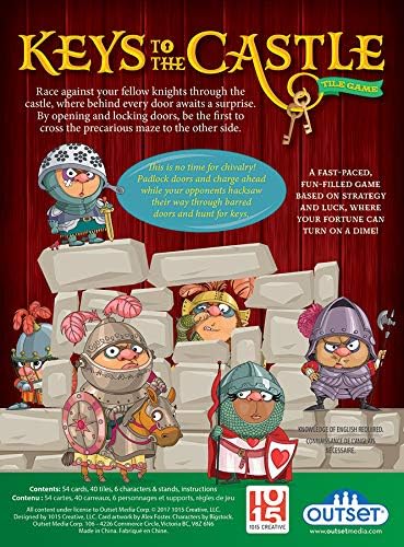 Keys to the Castle – Incluye 54 cartas y 40 azulejos para construir un castillo para que tú y tus compañeros caballeros corran hasta la línea de
