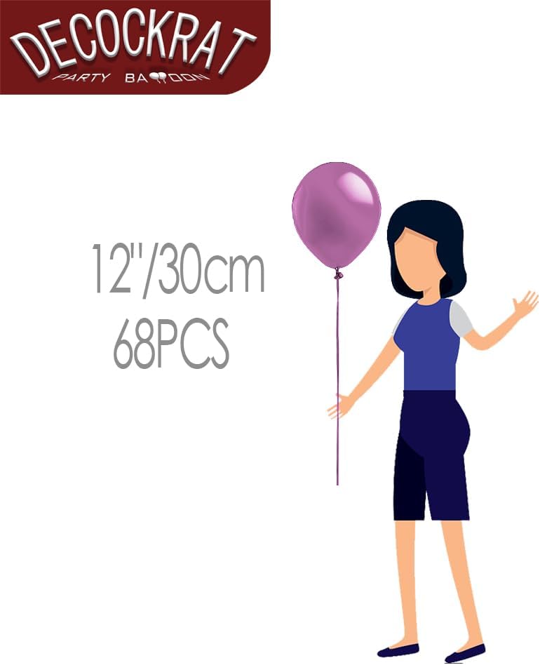 68 globos metálicos coloridos, globos de látex de 12 pulgadas, globos de helio con cinta, juego de globos de fiesta para cumpleaños, boda,