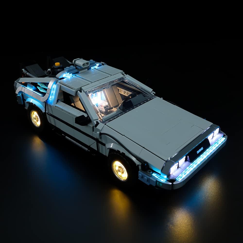 RC con kit de luz LED de sonido para (Back to The Future Time Machine 10300) Kit de construcción, kit de iluminación de construcción para Lego 10300