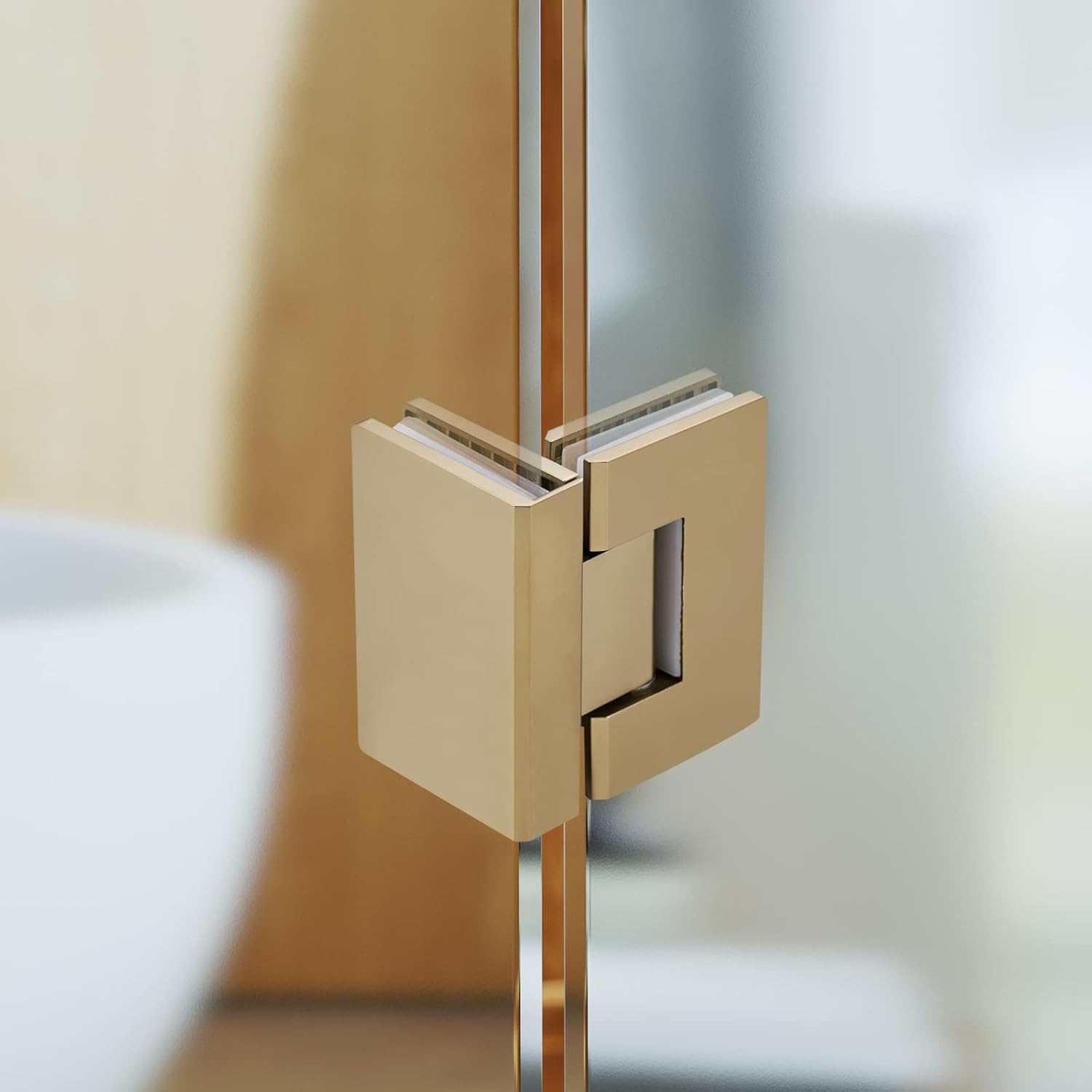 Bisagra para puerta de cristal de ducha, sólida de una pieza fundida de precisión con acero inoxidable 304 de 0.197 in de grosor, adecuada para
