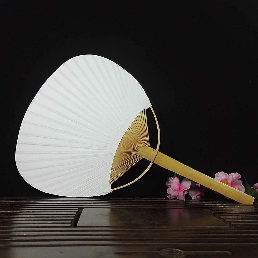 YFEIQI Abanicos decorativos de paleta blanca para fiestas de papel, ventiladores de pared portátiles eléctricos decorativos para el hogar, abanicos