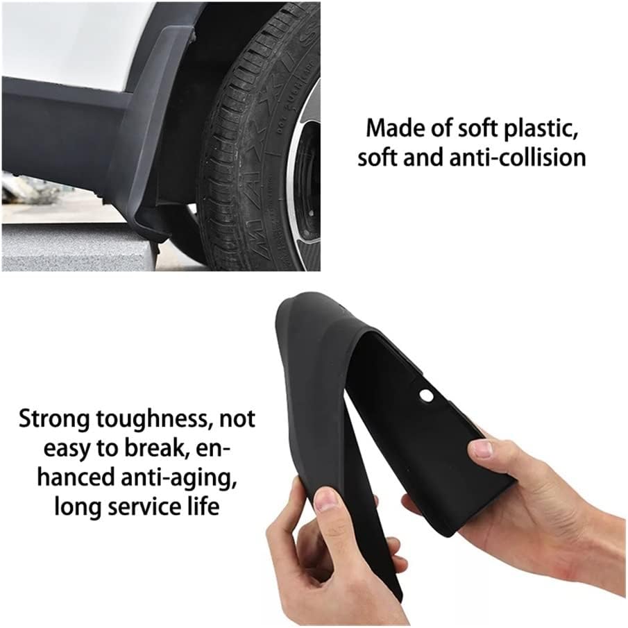4 unidades de guardabarros flexibles antisalpicaduras para coche, accesorios para coche, guardabarros compatibles con SsangYong Korando C300 2019