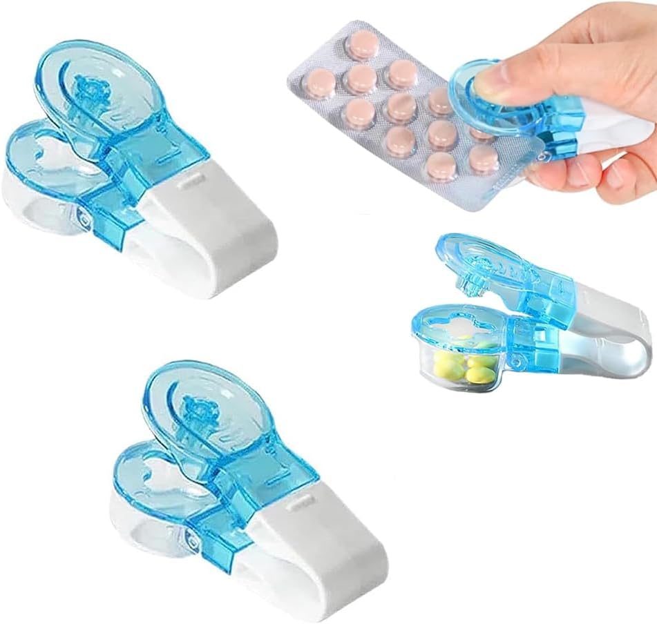 Pastillero portátil, dispensador de pastillero portátil de bolsillo 2023, caja de almacenamiento, dispensador de medicamentos fácil de sacar