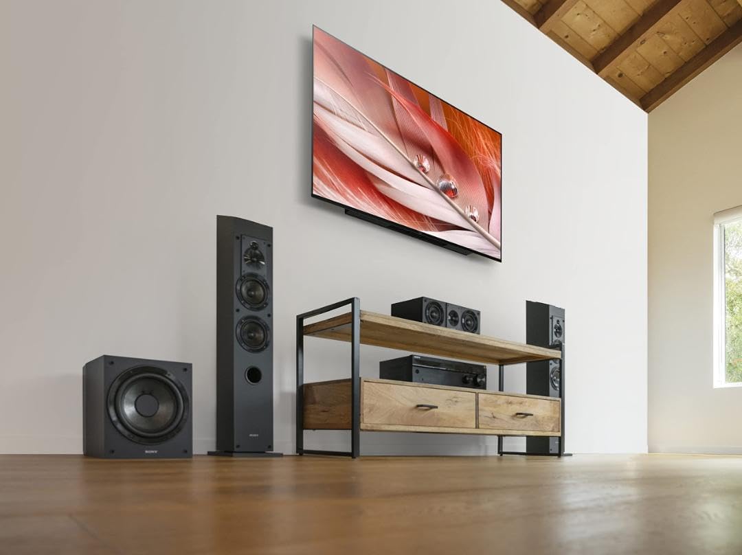 Sony SSCS8 – Altavoz de canal central de 3 controladores de 2 vías, color negro, sistema de altavoces de 4 estantes.