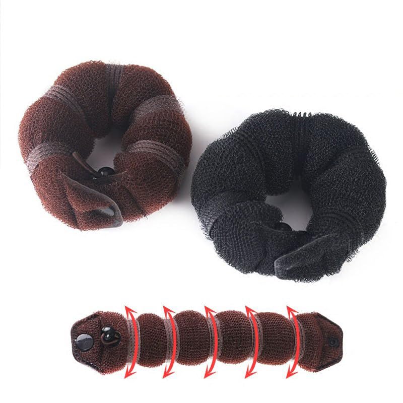 3 piezas Magic Hair Styler Donut Hair Bun Maker Styling Twist Ring Former Shaper Hair Trenzado Herramienta Rizador de Pelo Accesorio 1 Grande 2