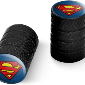Superman Classic S Shield Logo Moto Bicicleta Llanta Llanta Llanta Tapones de Válvula de Aluminio Superman Classic S Shield Logo Moto Bicicleta Llanta Llanta Llanta Tapones de Válvula de Aluminio