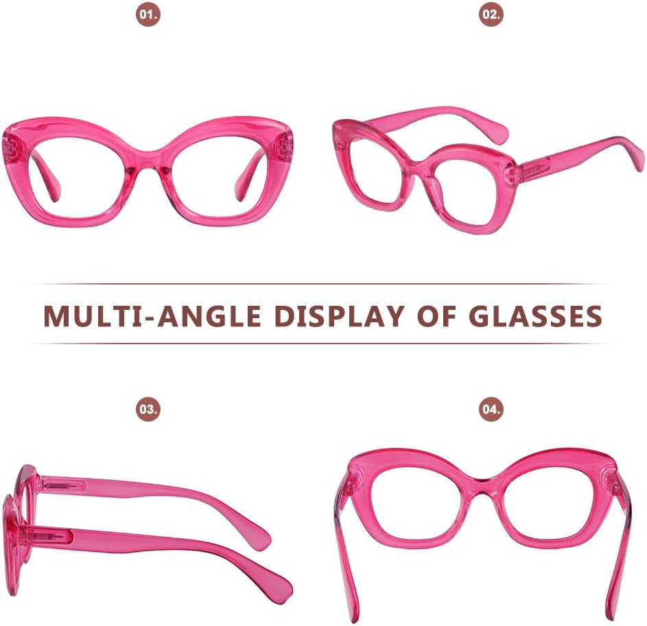 JiSoo Gafas de lectura de ojo de gato de gran tamaño para mujer, gafas de lectura de ojo de gato de diseño, elegantes lectores con bisagra de resorte