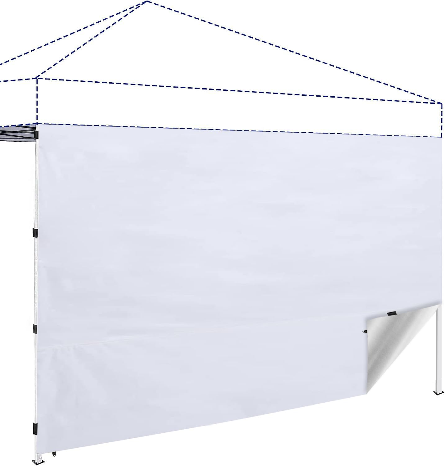 Instant Canopy SunWall – Toldo de pared lateral de 10 x 10 pies, para tienda de campaña desplegable, solo 1 pared lateral (10 x 10 pies, blanco)