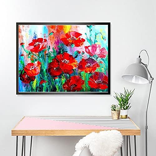 LVIITIS Kits de pintura de diamantes de flores fáciles para adultos principiantes, kits de puntos de diamante para adultos, pintura de Navidad con