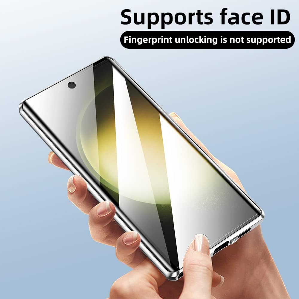 Funda para Samsung Galaxy S23 Ultra, protección de cuerpo completo de 360 grados con bloqueo de seguridad, absorción magnética, parachoques de metal