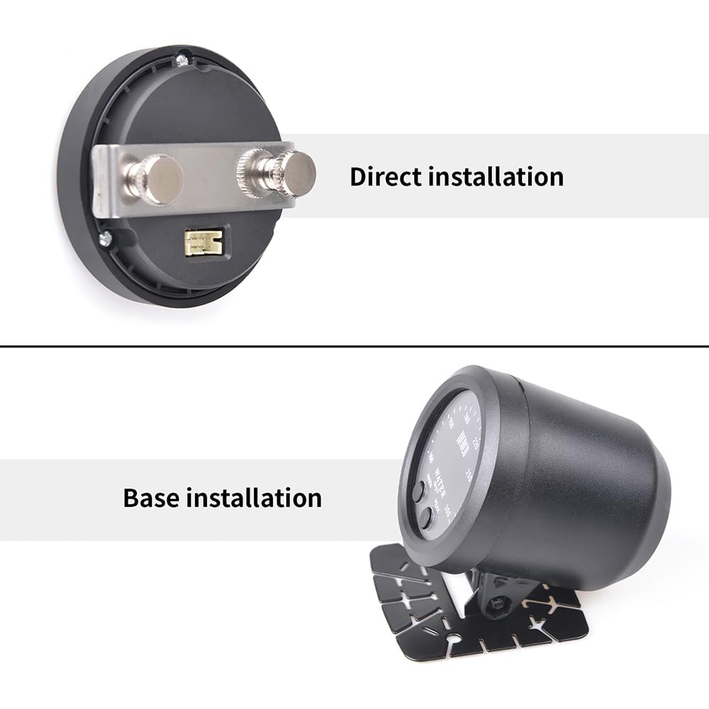 Medidor universal de temperatura del agua de 2.047 in 0-300F (-17  187C) LED digital rojo electrónico DC12V para automóvil automotriz con adaptador