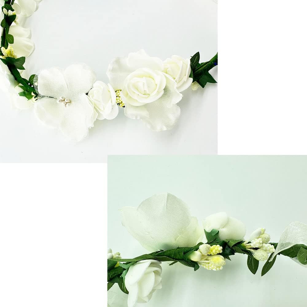 Tiara de flores moradas para mujer, piezas de pelo de boda para novias, corona de flores para niñas, diadema de flores blancas, accesorios para el