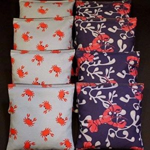 BackYardGamesUSA Juego de 8 bolsas náuticas de langosta y cangrejos para juego de Cornhole BackYardGamesUSA Juego de 8 bolsas náuticas de langosta y cangrejos para juego de Cornhole