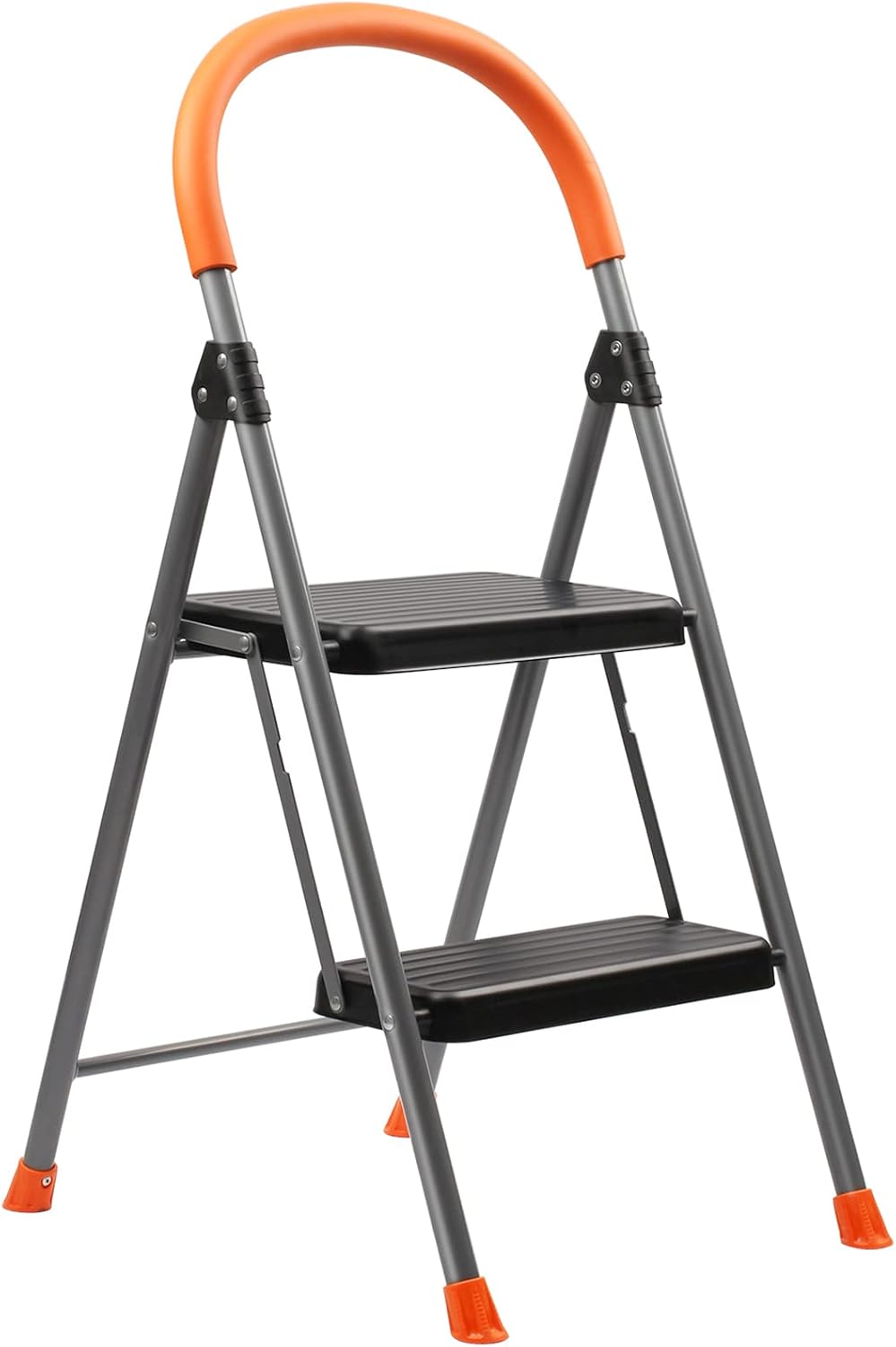 Escalera de 2 escalones, taburete plegable de metal para adultos, escalera plegable de acero portátil para servicio pesado, pedal ancho
