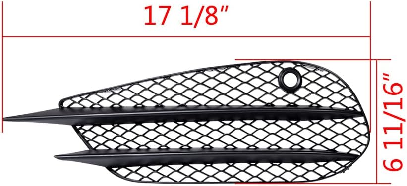 Corp 2X Parachoques delantero inferior antiniebla rejilla izquierda derecha compatible con Mercedes Clase C W205 Sedan C205 Coupé A205 Convertible