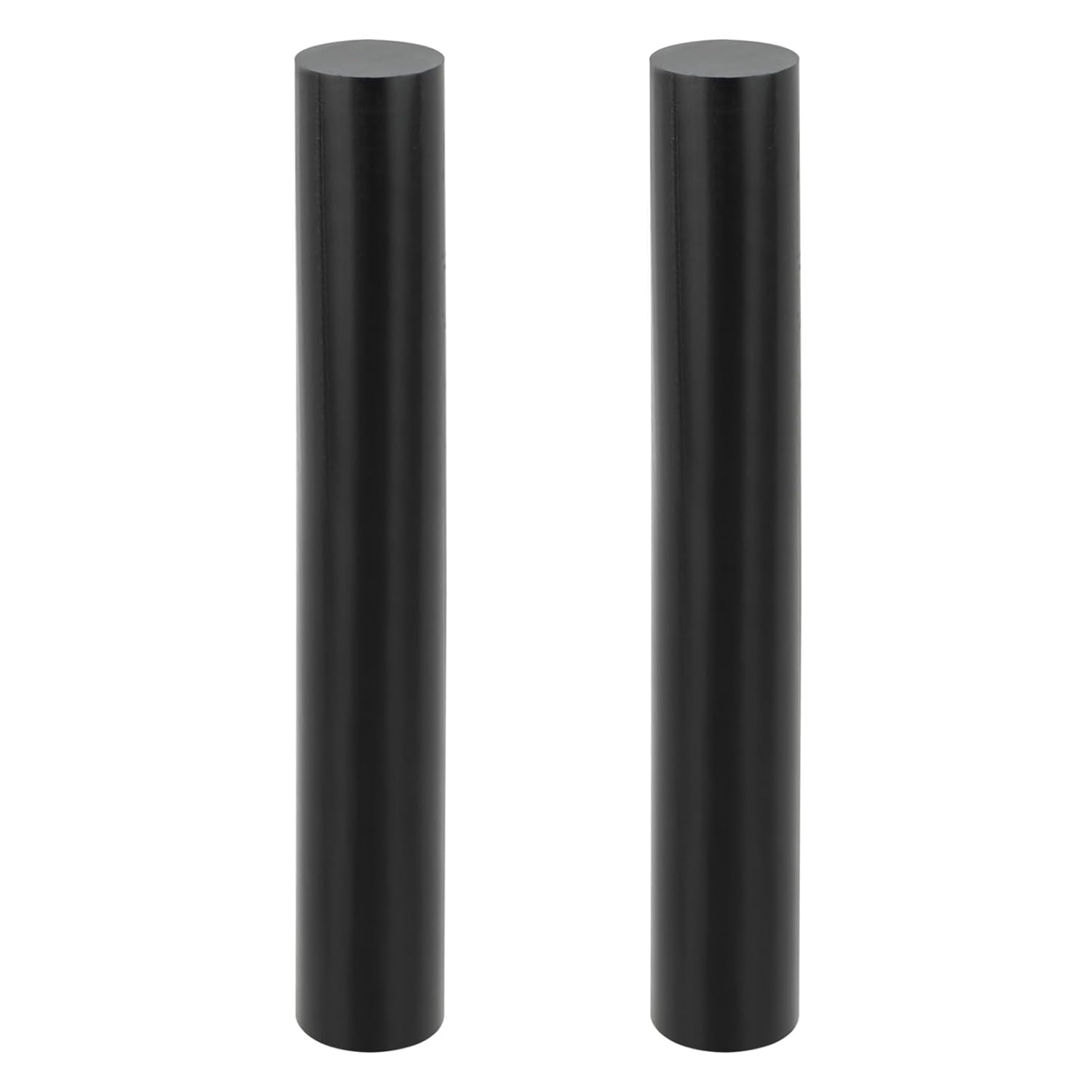 2 varillas de copolímero de acetal redondas negras de 1.5 x 12 pulgadas, varillas largas de plástico con pompones, barra de plástico para bujes,